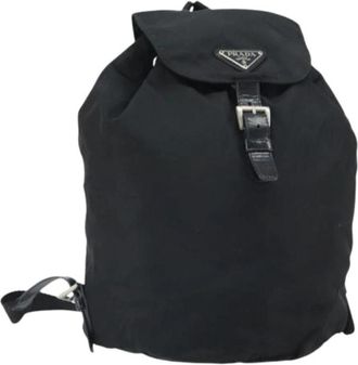 Prada Pre-owned Vintage Nylon Rugzak - Dames - Vintage Rugzakken - Zwart - ONE Size - Nylon - Vintage