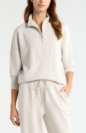 Zella Ultra Soft Half Zip Pullover in Grey Moonbeam at Nordstrom, Size X-Small