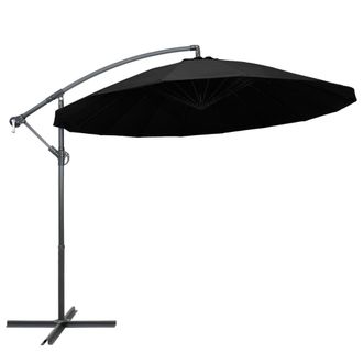 Berkfield Home Hanging Parasol Black 3 m Aluminium Pole