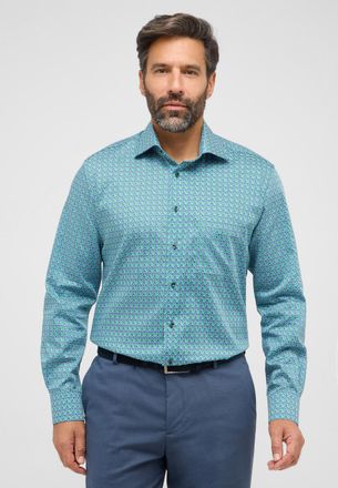 Eterna Langarmhemd ETERNA MODERN FIT, Herren, Gr. 46, Normalgr&ouml;ssen, gr&uuml;n, Twill, 100% Baumwolle, tailliert, Manschette, Hemden Langarmhemd, NON IRON (b&uuml;gelf