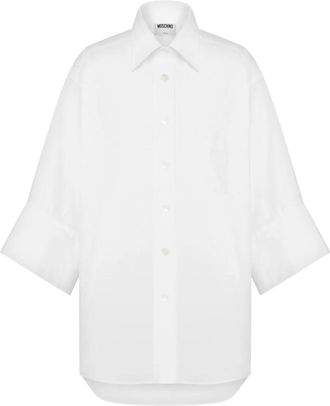 Moschino Camicia in cotone con tasca applicata - Bianco