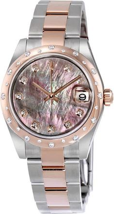 Rolex Oyster Perpetual Datejust 31 Black Mother of Pearl Dial Stainless Steel and 18K Everose Gold Bracelet Automatic Ladies Watch 178341BKMDO