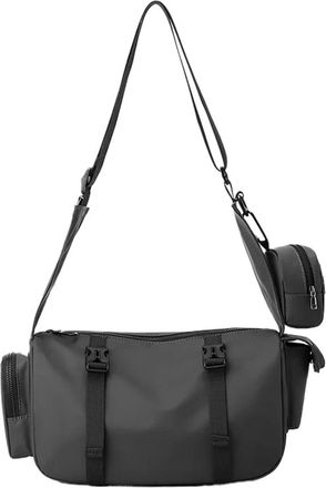 Generic Compatible For Men Casual Zipper Crossbody Bag Pouch Simple Handbag(Grey)