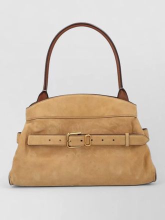 Marc Jacobs suede tote bag structured top handle buckle