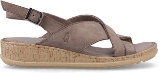 Hush Puppies Elena Womens Cross Strap Sandals Grey Leather - Size UK 8