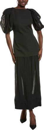 endless rose Mixed Media Drop-Waist Maxi Dress