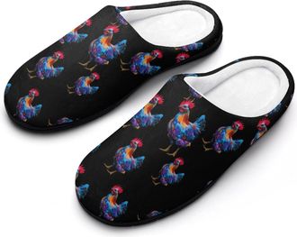 Generic Colorful Chicken Cotton Slippers for Women Indoor Outdoor Slipper Slip-On Memory Foam Home Shoes