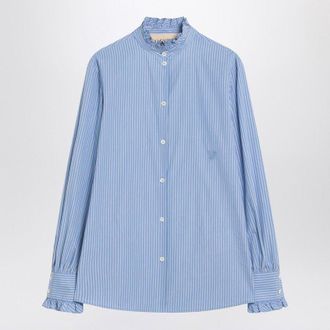 Valentino Womens Light Blue Striped Shirt In Cotton - Size EU 34 (Womens)