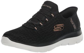Skechers Womens Hands Free Slip-ins Summits-Classy Night Sneaker, Black Rose Gold=bkrg, 10