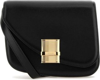 Ferragamo Zwarte leren crossbodytas - Dames - Schoudertassen - Zwart - ONE Size - Tassen