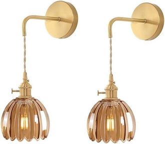 OEM Aplique De Pared Vintage De Cristal Con Forma De Flor, Casquillo E27, L&aacute;mpara De Pared Retro Estilo Art D&eacute;co, L&aacute;mpara Colgante Para Pasillo, Dormitori