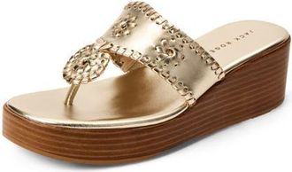 Jack Rogers Jacks High Wedge Sandal in Platinum at Nordstrom, Size 8.5