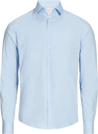Calvin Klein long-sleeve button-down shirt - men - Organic Cotton/Cotton/Elastane - 41 - Blue