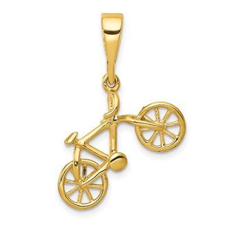Diamond2Deal 10k Yellow Gold Polished Bicycle Pendant