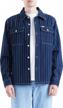 Deus Vacay Stripe Denim Shirt In Blue