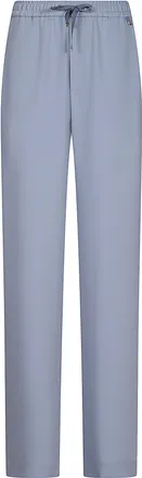 Herno Light Blue Trousers With Grosgrain Drawstring And Side Pockets