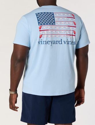 Vineyard Vines Big & Tall Golf Flag Pocket T-Shirt in Jake Blue at Nordstrom, Size 3Xb