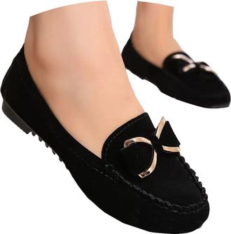 Generic Loafers Shoes for Women,Orthopedic Shoes for Women,Ladies Casual Slip On Leather Loafer Comfort Low Top Leather Lightweight Round Toe Business Work Lo