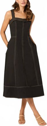 Shoshanna Maxwell Midi Dress In Black