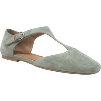 Gentle Souls Wyatt T-Strap Flat in Sage Suede at Nordstrom Rack, Size 6.5