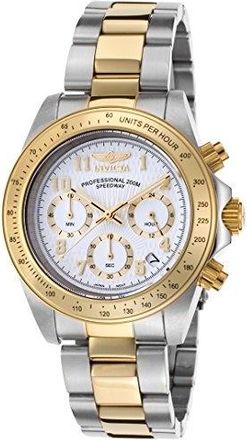 Invicta Speedway Chronograph White Dial Two-tone Mens Watch