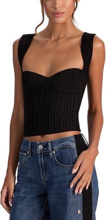 Alice & Olivia Alice + Olivia Adrianna Knit Textured Wool-Blend Corset
