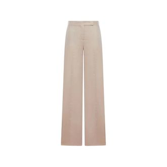 Max Mara Straight Trousers, female, Beige, Size: 2XS Straight Trousers