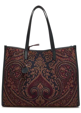 Etro Lovetrotter Large Paisley-jacquard Leather Tote - Multicoloured - One Size