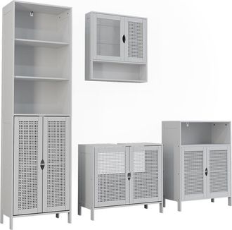 Vicco Conjunto De Muebles De Ba&ntilde;o Liora, Blanco, 4 Partes, Vicco