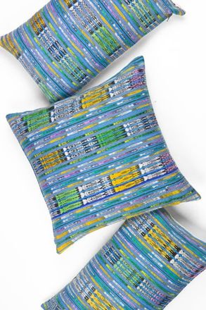 Archive New York Vintage Quinta Ikat Stripe Pillow in Blue Ikat at Nordstrom, Size 12X20