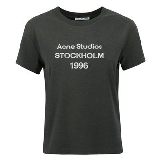 Acne Studios Camiseta Vintage de Algod&oacute;n y C&aacute;&ntilde;amo - Tops - Mujer - Negro - L