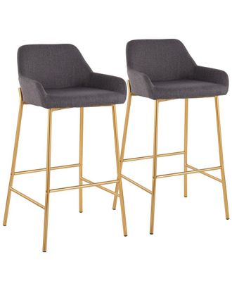 LumiSource Discontinued Lumisource Set Of 2 Daniella Fixed-Height Bar Stools