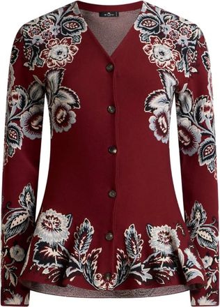 Etro floral-pattern flared cardigan - women - Viscose/Polyester - 44