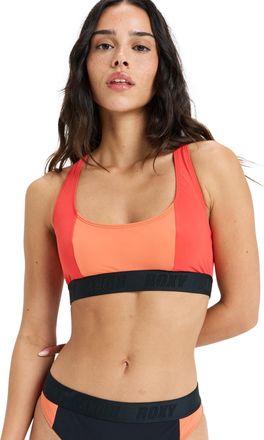 Roxy Triangel-Bikini-Top ROXY Roxy Active Colorblock, Damen, Gr. XXL, Cup B, rot (poppy rot), Obermaterial: 75% Nylon, 25% Elasthan;, Bikini-Oberteile Tria