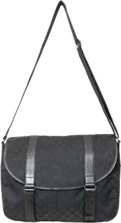 Gucci Pre-owned Shoulder Bags, male, Black, Size: ONE SIZE Pre-owned Canvas gucci-bags