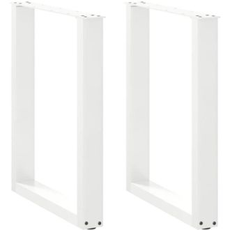 vidaXL Patas Para Mesa De Comedor En Forma De U (2 Unidades), Color Blanco, 60 X (72-73) Cm, Acero Vidaxl