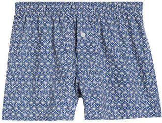 Nordstrom Modern Woven Stretch Cotton Boxers in Blue Bijou Geo Palms at Nordstrom, Size Xx-Large