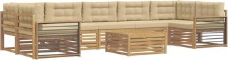 vidaXL Conjunto De Sof&aacute;s De Exterior 8 Uds. Y Beige Vidaxl