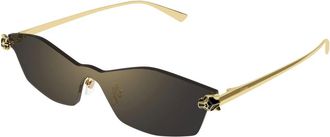 Cartier Shield Zonnebril - unisex - Accessoires - Geel - Maat: ONE Size Nylon