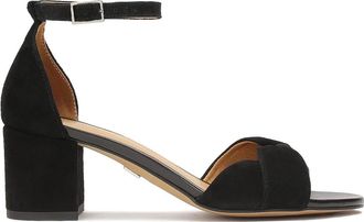 Kazar Zwarte su&egrave;de sandalen met volle hak - Dames - Sandalen met hakken - Zwart - 36 EU - Su&egrave;de - Schoenen