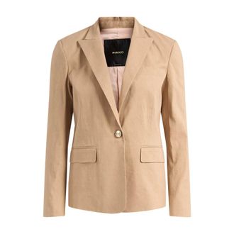 Pinko Blazers, female, Beige, Size: XL Freda Jacket