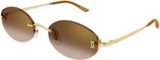 Cartier Ct 0592S - unisex - Zonnebrillen - Geel - 55 MM - Accessoires