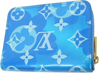 Louis Vuitton Portamonete Monogram Vernis Flower Zippy Purse 2021-2025 - Blu