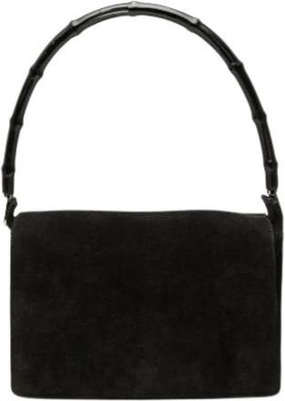 Gucci Pre-owned Schoudertas met Bamboe Handvat - Dames - Vintage Schoudertas - Zwart - ONE Size - Bamboe - Vintage