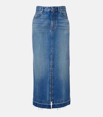 Givenchy High-rise denim midi skirt