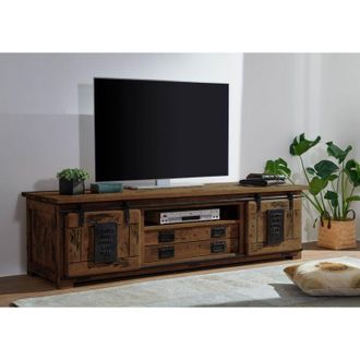 Massivmoebel24 TV-Board Mango 180x55x50 braun lackiert railway 446