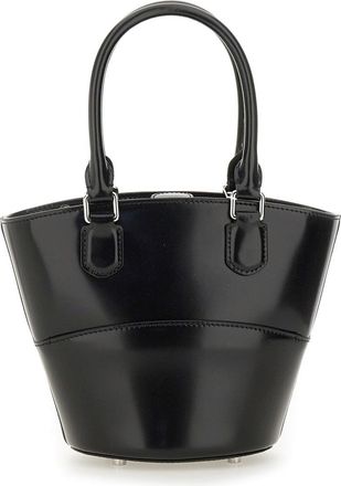 Self Portrait Leather With Charm Tote Bag - Black