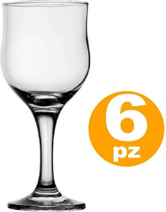 Trade Shop Trade Shop - Set 6pz Calici Calice Tulipe In Vetro 24cl Bicchieri Per Acqua Vino Rosso Bianco