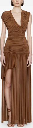 CHRISTOPHER ESBER Abito lungo Theron drappeggiato - Marrone