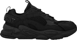 Plein Sport Track-King Runner Sneaker - unisex - Hardloopschoenen - Zwart - 48 EU - Leer - Fitness